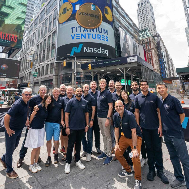 The Titanium Ventures team celebrates 100th investment with NASDAQ